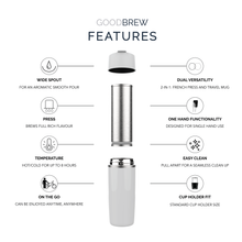 Load image into Gallery viewer, The GoodBrew Flip Top Coffee Press - Flat White
